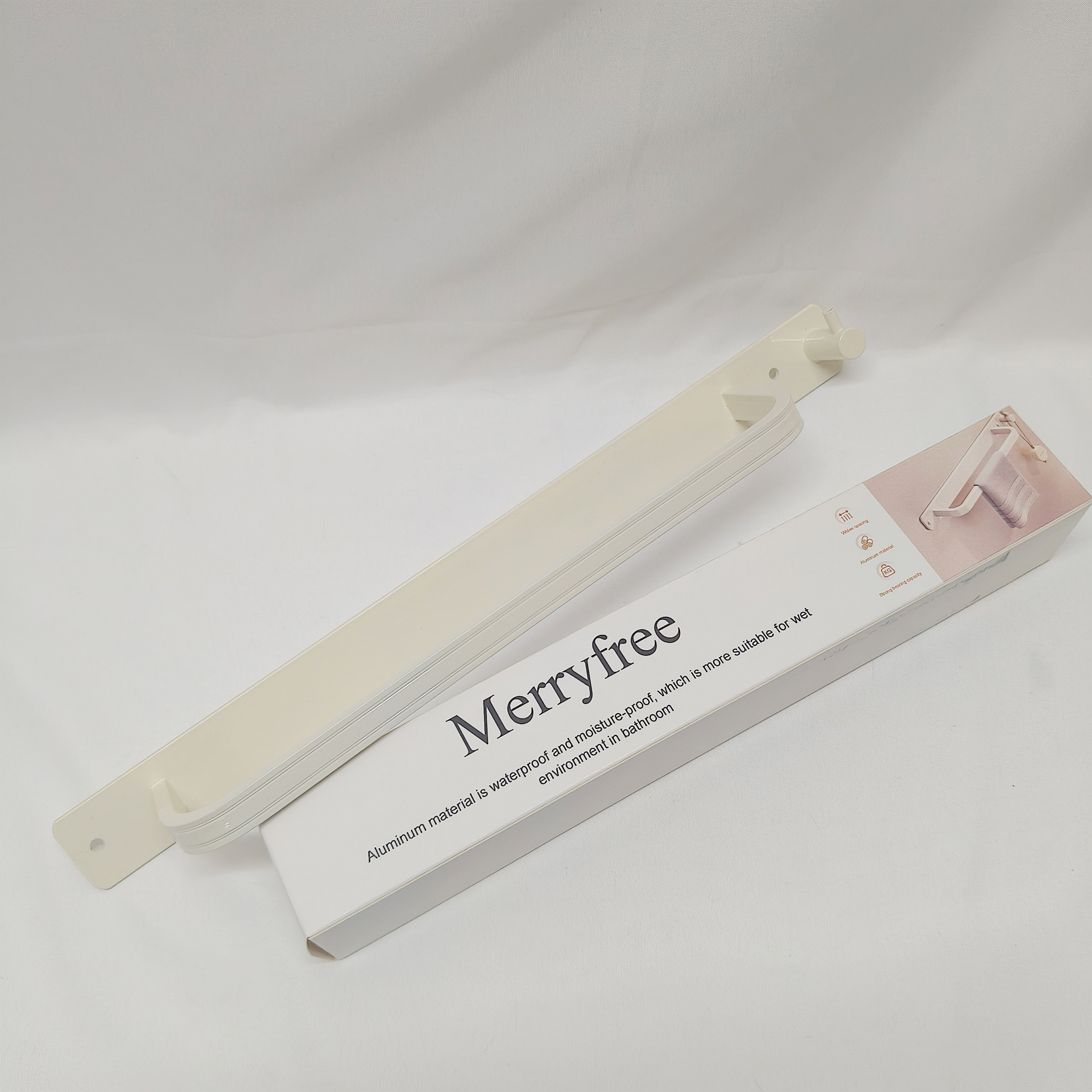 Merryfree-Towel racksSelf Adhesive Bathroom Towel Holder with Towel Hooks, Stainless Steel Bathroom Hardware Accessory Kit, No Drilling. - Image 7